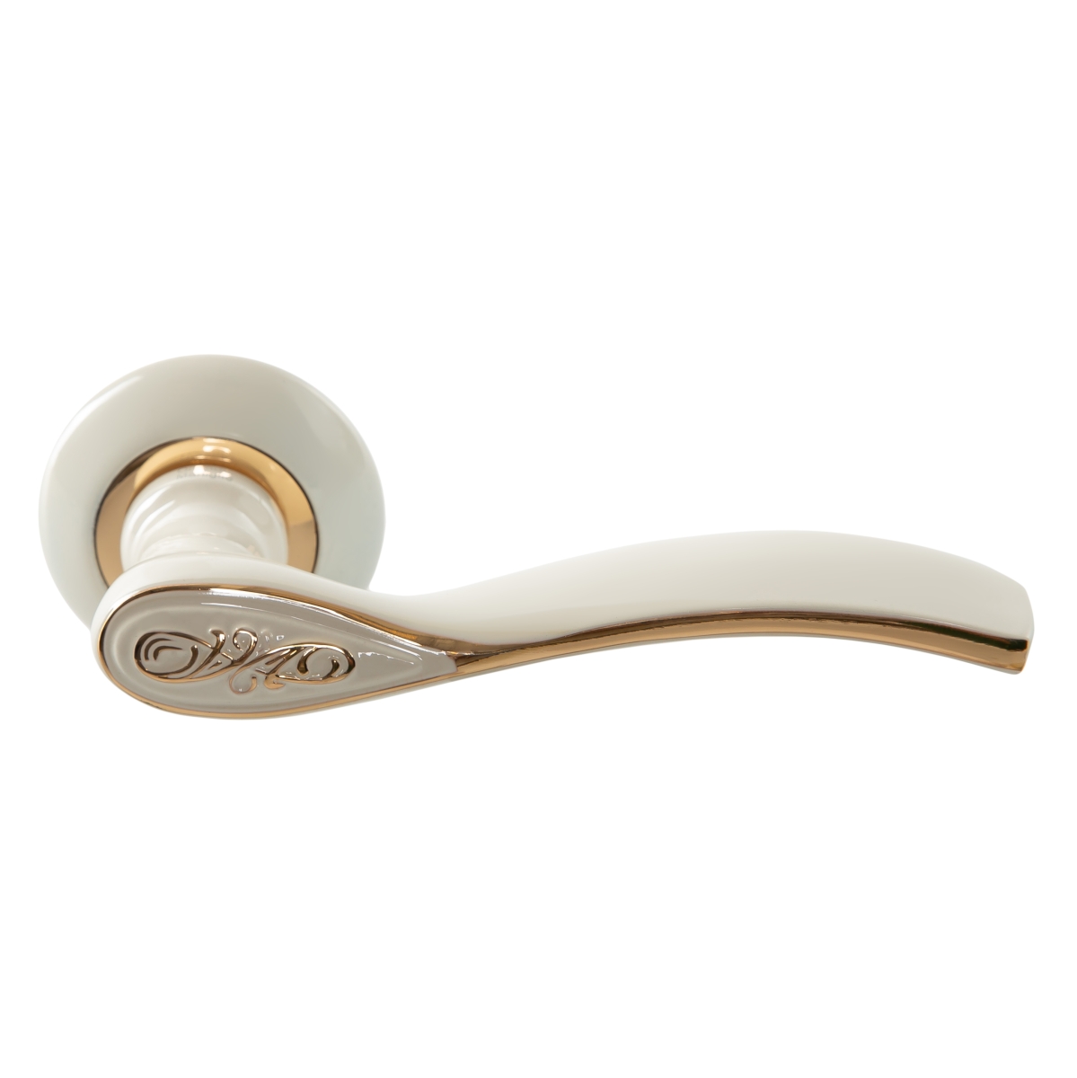 Дверная ручка ORLANDO H240 белый никель золото